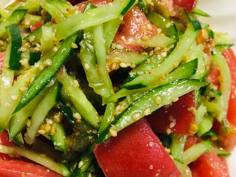 トマトときゅうりの中華和え